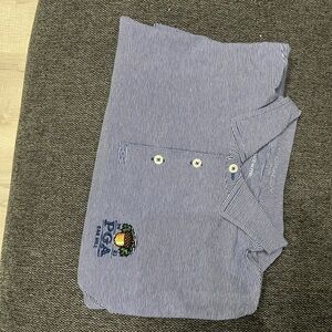 PGA Tour Blue Striped Polo Shirt for Men